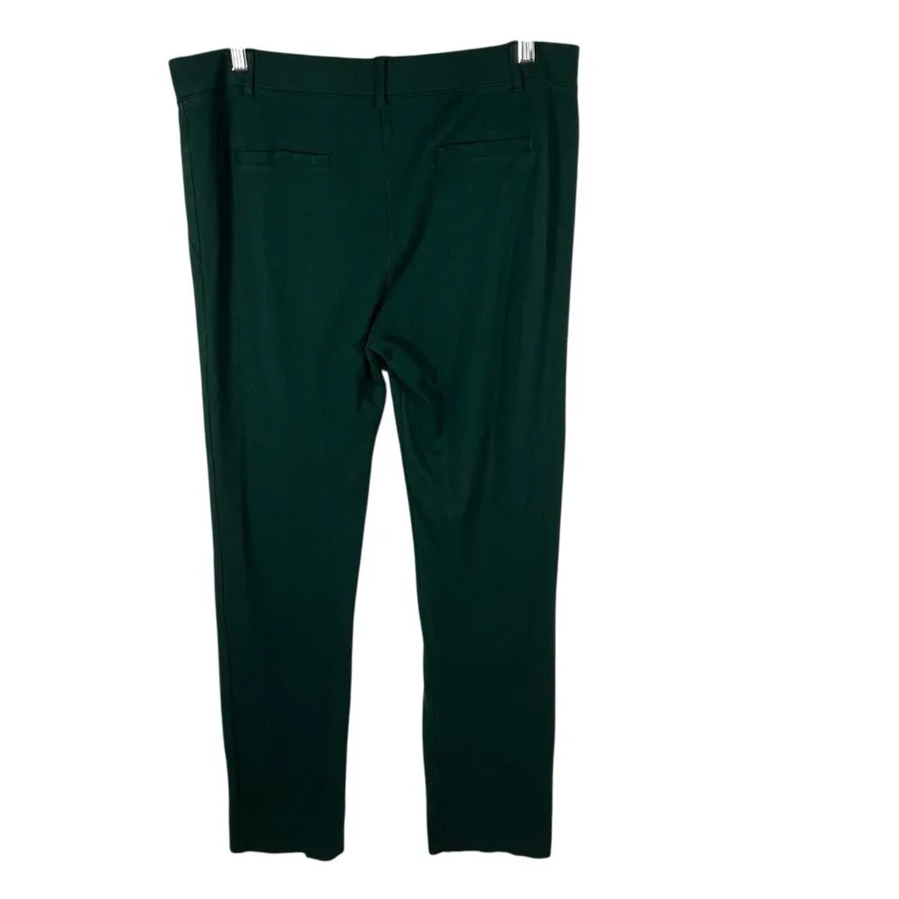 Betabrand Women's Size XL Green Pull On Straight Leg Stretch Pants Office Casual_2